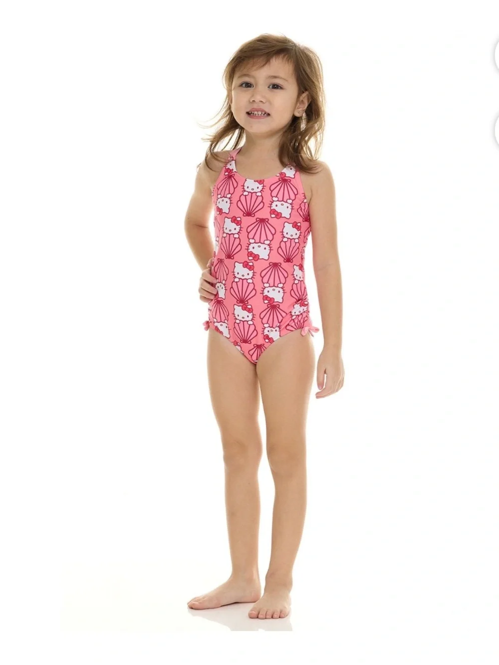NWT girls pink Hello Kitty One-Piece Swimsuit with matching coverup size 3t